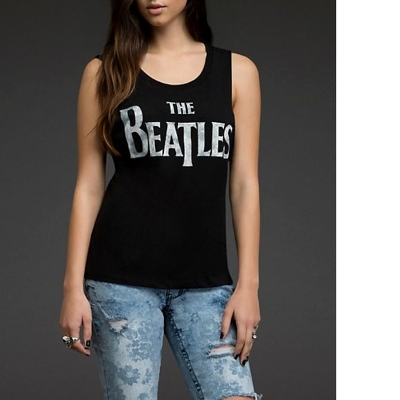 The Beatles Logo Muscle rock Official Tank Top XL made in USA NWT - Picture 1 of 3
